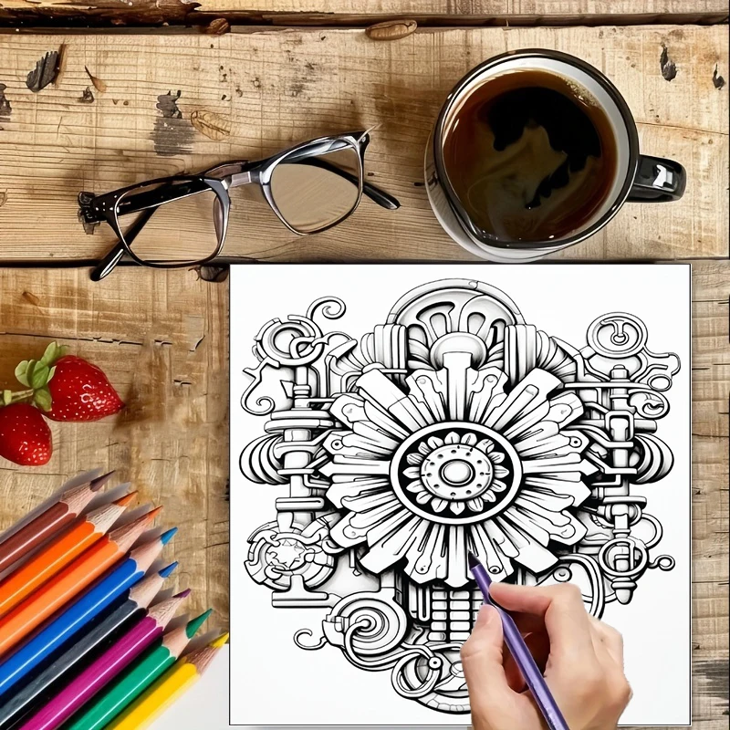 Coloring Book Steampunk Flower - Flower Supplies review and price