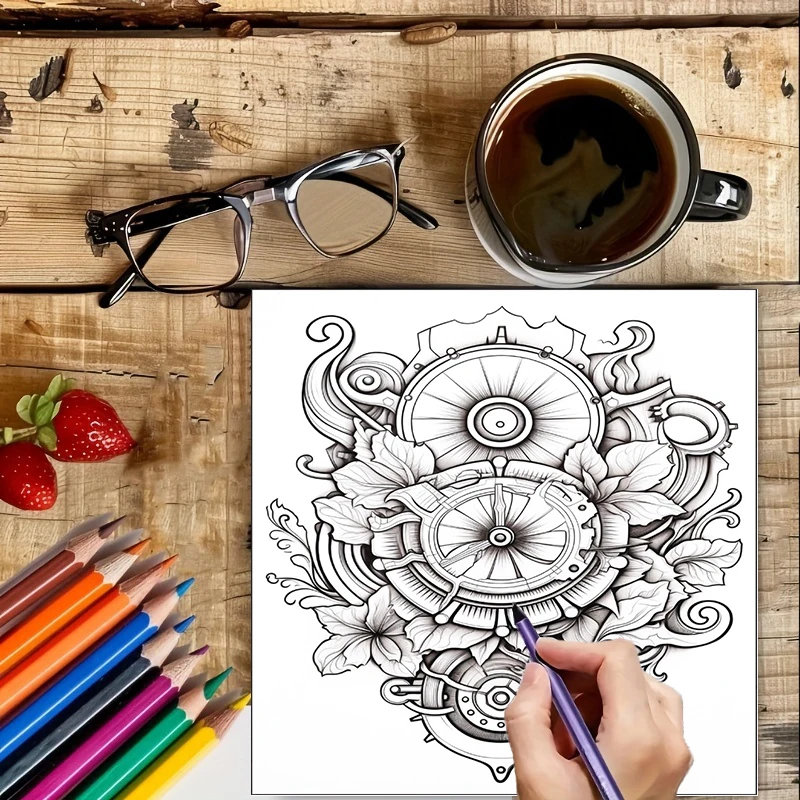Coloring Book Steampunk Flower - Flower Supplies review and price